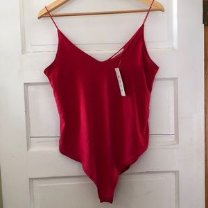 BRAND NEW- Red Spaghetti Strap Bodysuit